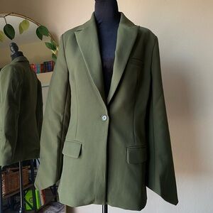 Oddmuse green og blazer size small green jacket assymetrical sleeve hem